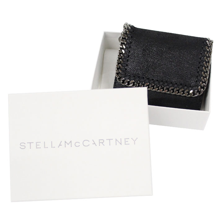 STELLA McCARTNEY ステラマッカートニー Falabella Small Flap Wallet ファラベラ コンパクトウォレット 三つ折り財布 ブラック 431000W9132 Stella McCartney（ステラ・マッカートニー） 三つ折り財布 Falabella