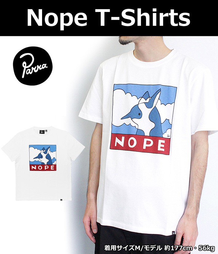 by Parra パラ Nope T-Shirts Tシャツ 半袖 カットソー ウェア アウトドア ロゴ メンズ レディース ホワイト43610  クリスマス