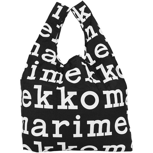 marimekko マリメッコ smartbag mini unikko スマートバッグ ミニ ウニッコ バッグ エコバック コンパクト ブランド ブラック 花柄 ロゴ 48854 91492 91493｜zakka-tokia｜04