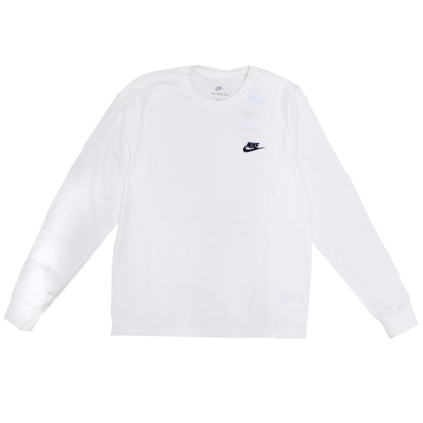 NIKE ナイキ Men's long T-shirt メンズ ロング Tシャツ カットソー スリーブ 長袖 メンズ ロゴ プリント ホワイト  AR5194 ルームウェア 部屋着 プレゼント