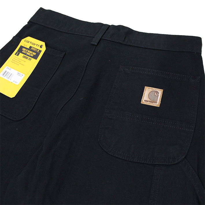 Carhartt カーハートB11 Washed Duck Work Dungaree ウォッシュドダックワークペインターパンツ ロングパンツ 長ズボン ブラック  ロゴ B11 送料無料 父の日｜zakka-tokia｜09