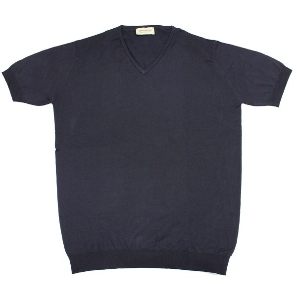 【極美品】JOHN SMEDLEY コットン 半袖 Vネック ニット カットソー JOHN SMEDLEY ニットT 半袖 プルオーバー メンズ ジョン