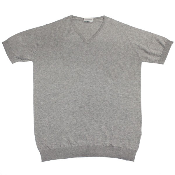 JOHN SMEDLEY コットン 半袖 Vネック ニット カットソー JOHN SMEDLEY ジョンスメドレー S4676 クルーネックウェルトヘム