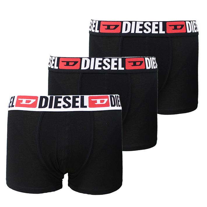 DIESEL ディーゼル ボクサーパンツ 3枚組 アンダーウェア 下着 メンズ ブラック 黒 レッド 赤 グレー 灰 ホワイト 白 プレゼント ギフト 通勤 通学 送料無料｜zakka-tokia｜02