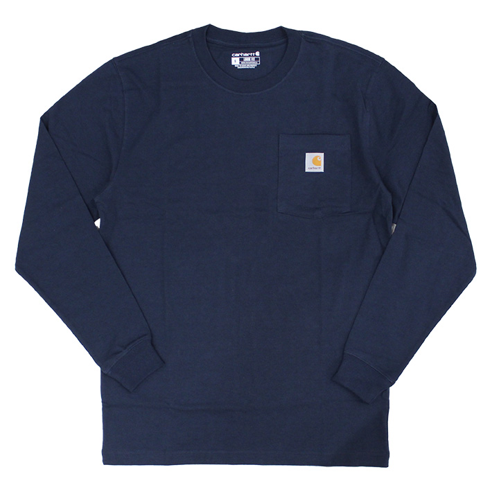 【Carhartt】長袖 ロゴ Tシャツ Dusky Blue / 送料無料 Carhartt カーハート ロンT Tシャツ メンズ トップス カットソー