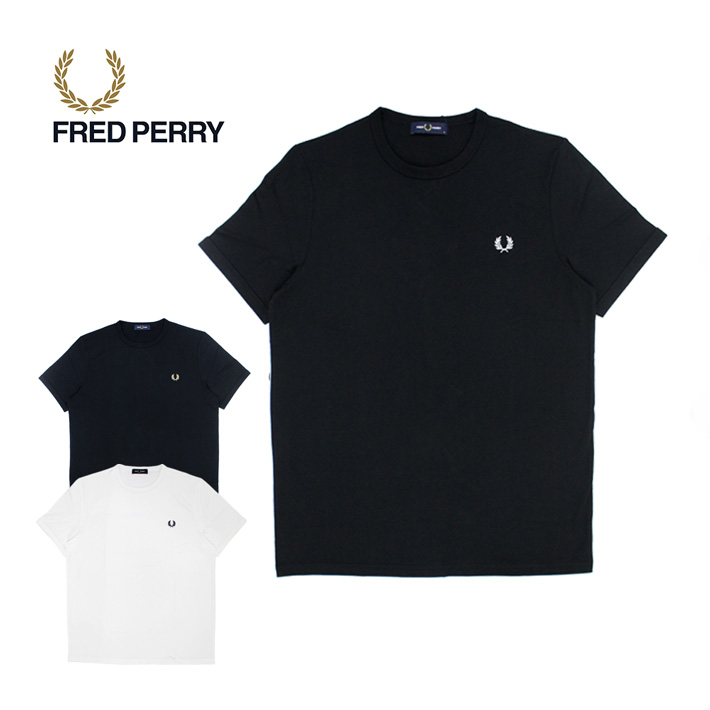 FRED PERRY フレッドペリー 半袖 Tシャツ トップス クルーネック M3519 100 102 U78 メンズ レディース ブラック 黒 ホワイト 白 カジュアル