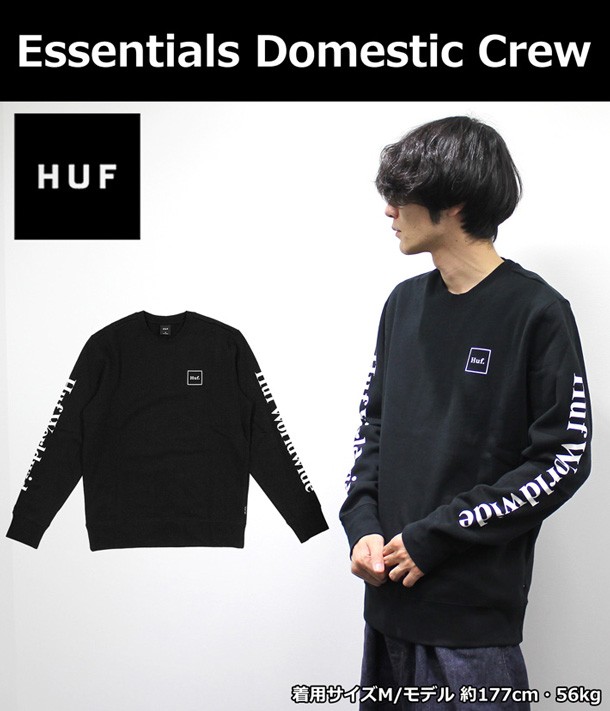 HUF ハフ Essentials Domestic Crew エッセンシャルズ ドメスティック クルー パーカー トレーナー スウェット 長袖 メンズ  ブラック PF00264 :pf00264:雑貨倉庫TOKIA - 通販 - Yahoo!ショッピング