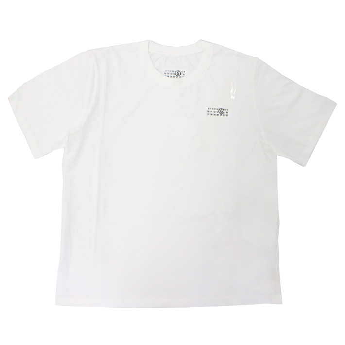 MM6 エムエムシックス メゾンマルジェラ S52GC0336 M20048 ナンバリング ロゴ Tシャツ 101 900 半袖 Tシャツ レディース トップス  クルーネック 白 黒 MM6 エムエムシックス メゾンマルジェラ S52GC0336 M20048