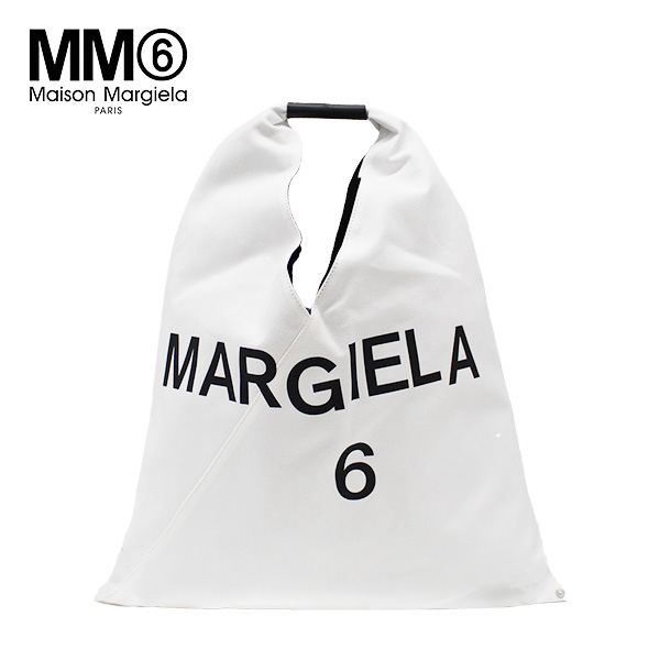 クーポン配布中！MM6 エムエムシックス マルジェラ JAPANESE BAG ジャパニーズ バッグ ロゴ トートバッグ バッグ ホワイト キャンバス  メンズ レディース