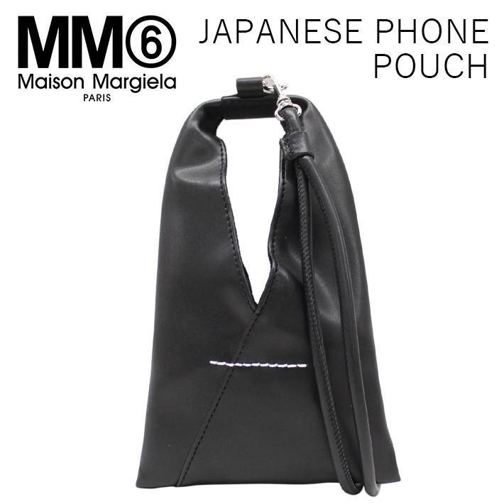 MM6 エムエムシックス マルジェラ JAPANESE PHONE CASE ジャパニーズ フォンケース ポーチ ストラップケース SA5VL001  P4313 ブラック メンズ レディース