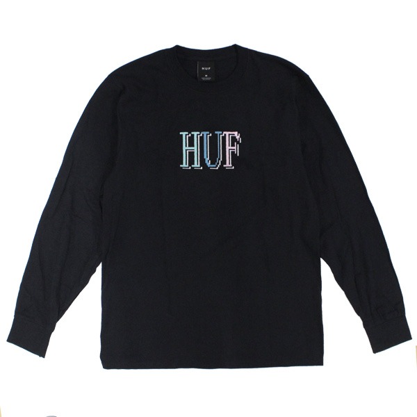 新品　HUF　ハフ　袖プリントトレーナー　BK L