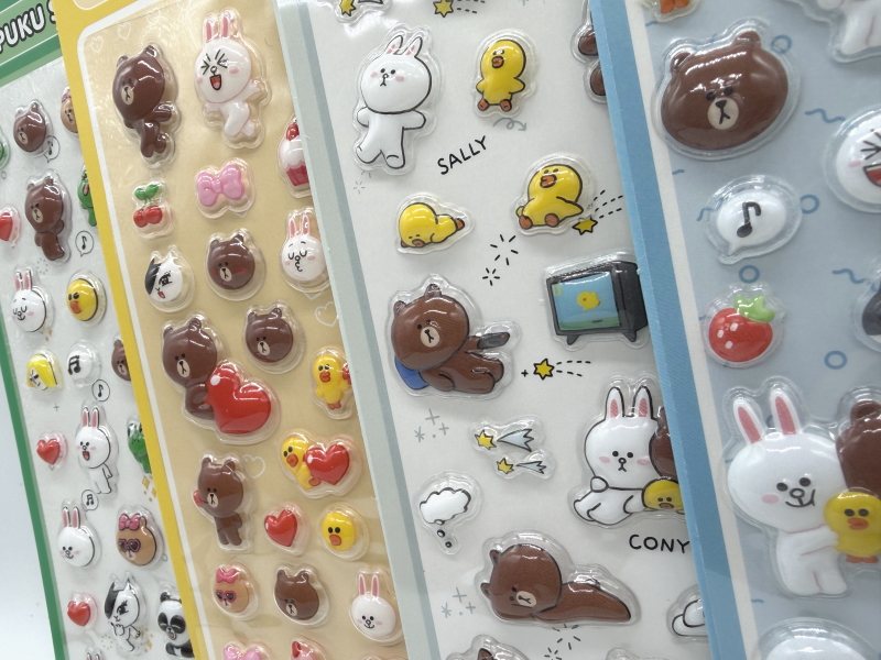 LINE FRIENDS ラインフレンズ ぷくぷくシール 可愛い 3D 立体 かわいい