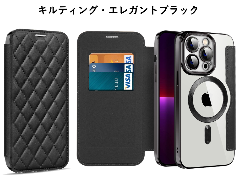 ガラスフィルム付き iphone15 ケース MagSafe対応 手帳型ケース iphone14 ケース 13 12 カメラレンズフィルム一体型 15Plus 15Pro 15Pro Max 14Pro｜zakkas｜10