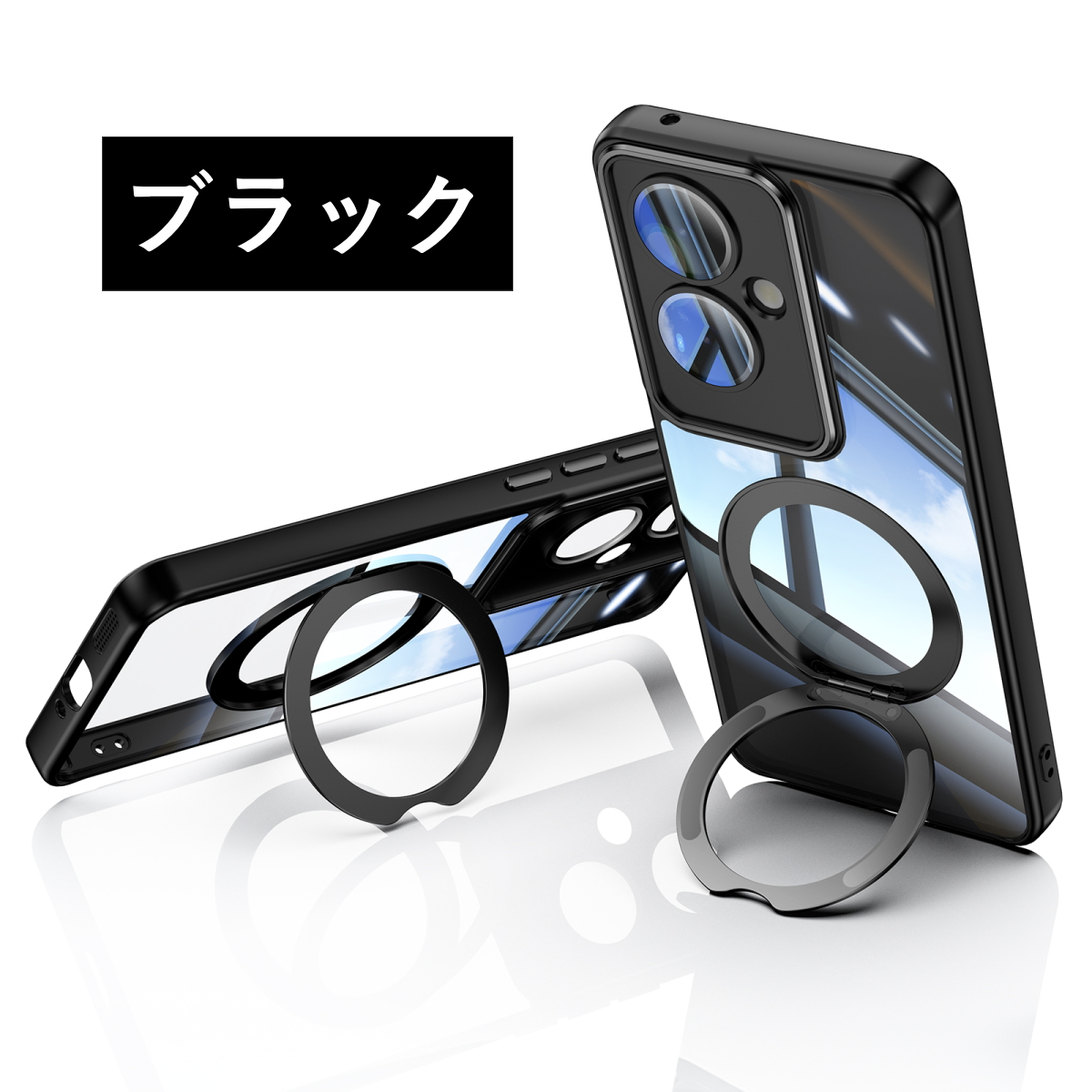 OPPO Reno13A Reno11A 背面クリア MagSafe対応スタンド ケース