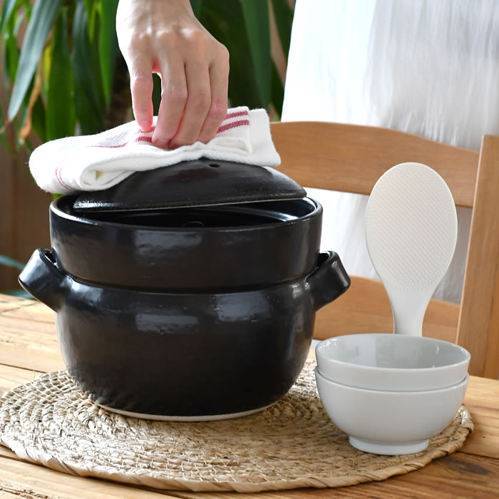 萬古焼 ごはん鍋 BANKOのごはん鍋 4合炊き ご飯鍋 4合 二重蓋