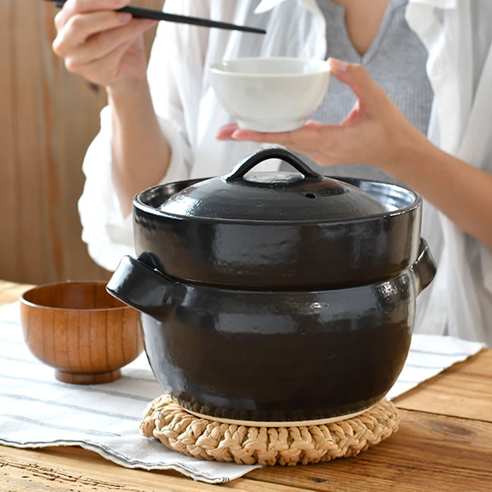 萬古焼 ごはん鍋 BANKOのごはん鍋 4合炊き ご飯鍋 4合 二重蓋