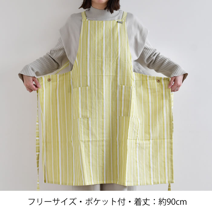サブヒロモリ [半額SALE] ドットストライプ エプロン エプロン
