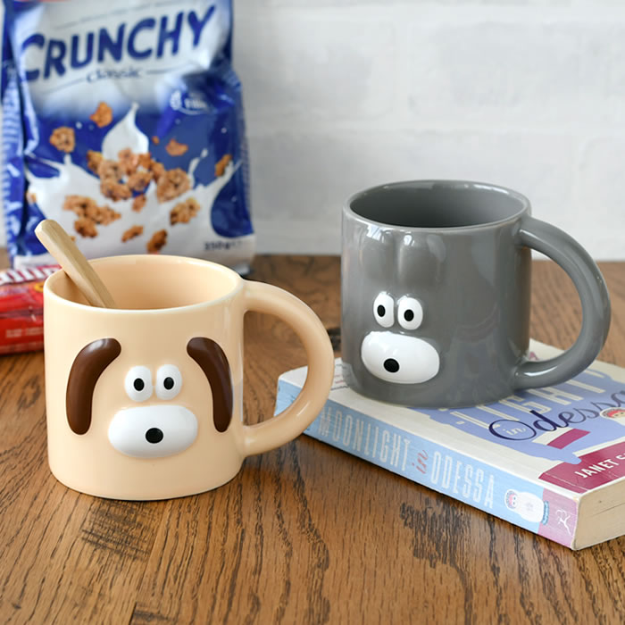 ハンドル付きマグカップ 茶色とベージュ マグカップ キャラクター ブランチブラザー 350ml コーヒーカップ