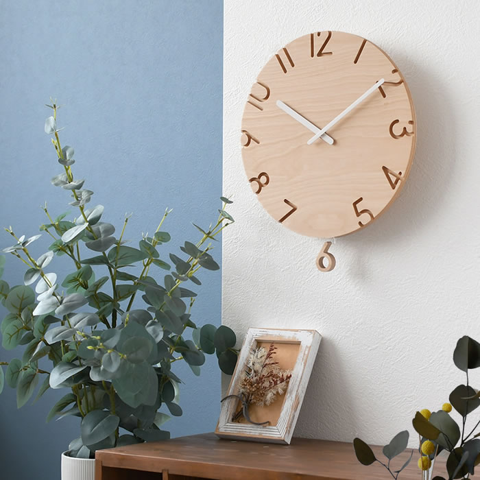 Lemnos レムノス CARVED WOOD BIRCH　掛時計 Amazon.co.jp: レムノス 掛け時計 カーヴド ウッドバーチ