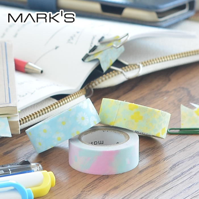 マスキングテープ マークス　6本 MARK'S 水性ペンで書けるマスキングテープ 小巻 15mm幅 FA21