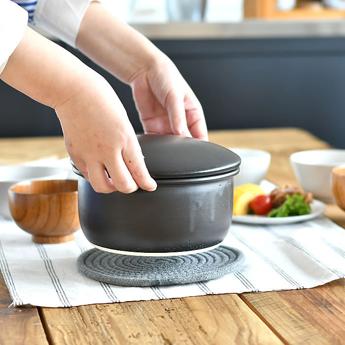 たいせい窯 おひつ 中 陶器 萬古焼 電子レンジ対応 日本製 ごはん 保存