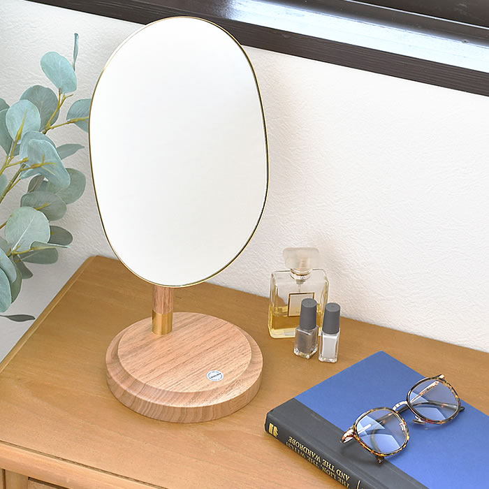 クラスカ LOULOU テーブルミラー ミラー 鏡 木製 シンプル かわいい 