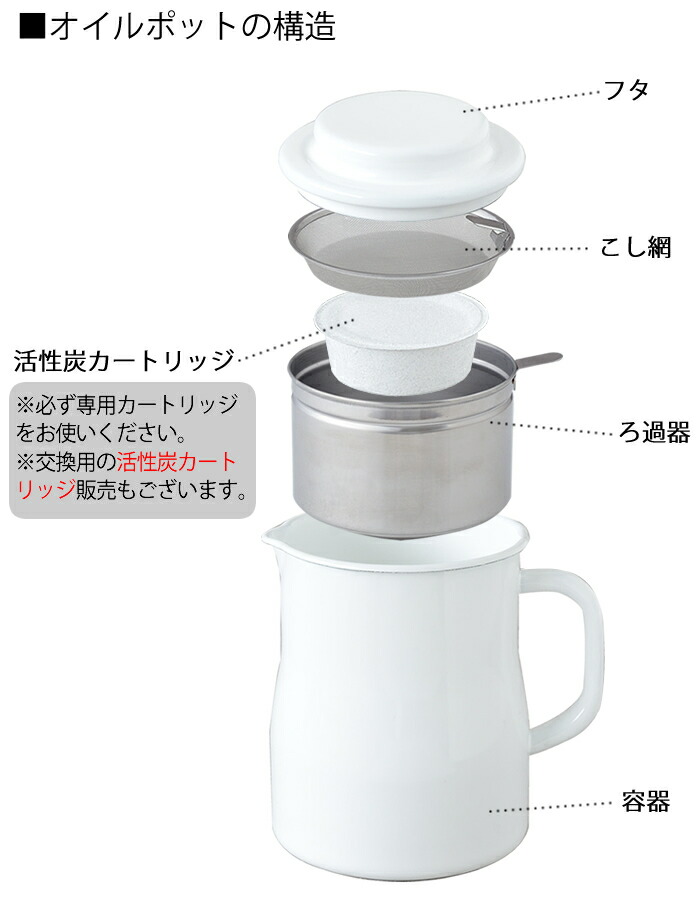野田琺瑯（noda horo） オイルポット ロカポ 800ml 本体 NOL-800 日本