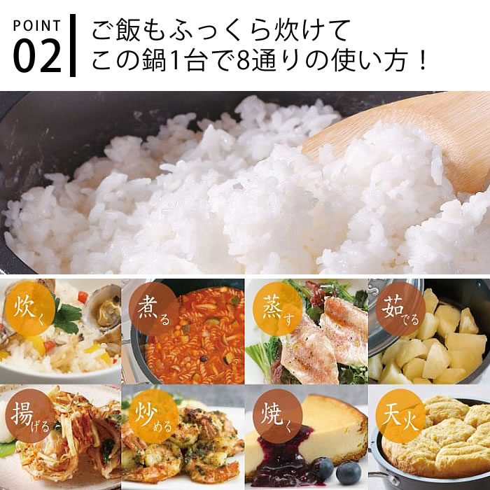北陸アルミニウム HAMON 鍋 21cm ih 煮込み 両手鍋 煮る 無水調理