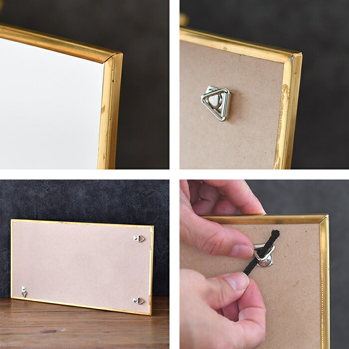 パラデック オディエ 壁掛け ウォールミラー 鏡 真鍮 フレーム 長方形