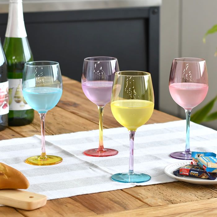 カラフルモザイクガラスワイングラス モザイク ワイングラス 使い捨て グラス Mozaik シルバーステム 8個