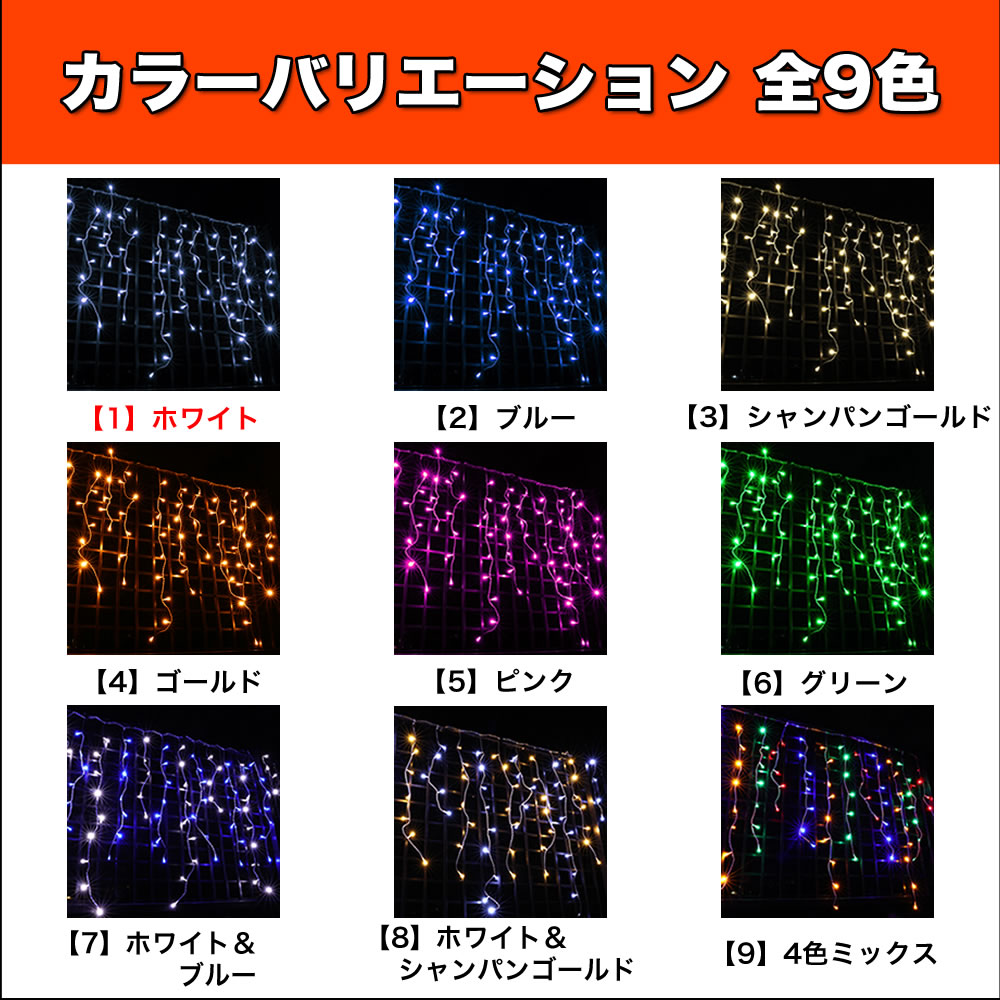 クリスマス 防滴 イルミネーション つらら ライト 電飾 LED ２４ｍ １６８０球 ホワイト 白 ２８種点滅 Ｂコントローラセット_8