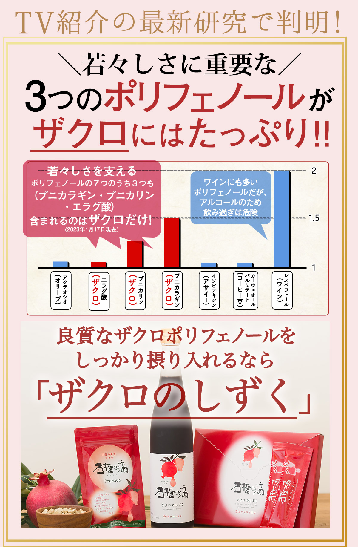 ザクロジュース 100% 無添加 ザクロのしずく500ml() 1本 5〜10倍濃縮