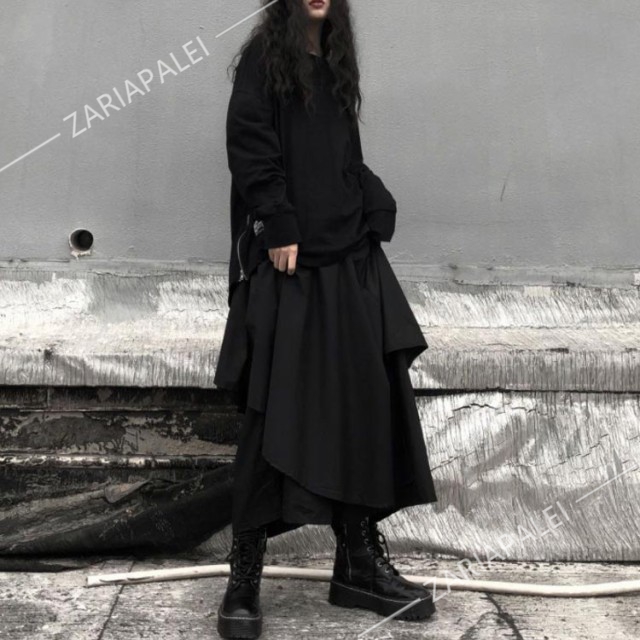 ファッション 夜空 フレアガウチョパンツ ブラック 韓国ファッション ロング フレア ゴスロリ 大人かわいい モノクロ ゆったり オーバーサイズ 無地 Dtcloladbc Tritop Com Br