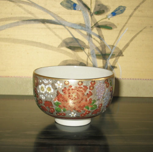 九谷焼　綿玉造　抹茶碗 九谷焼 綿玉造 抹茶碗