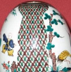 九谷焼 花瓶 陶器 伝統工芸九谷焼作家 花生 古九谷絵変 三代 三ツ井為