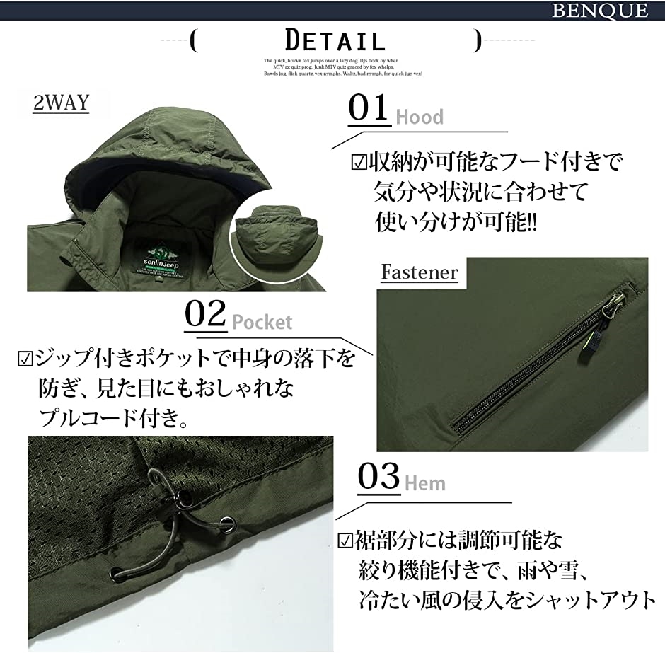 アウトドア ジャケット 登山服 マウンテンパーカー レインウェア(ネイビー, L)｜zebrand-shop｜04