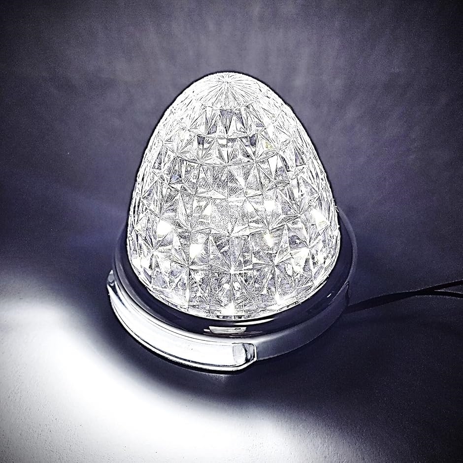 【互換品】 カスタマイズ 12V 24V トラック用 LED マーカーランプ 路肩灯機能付 サイド メッキリング 汎用(ホワイト,  6個)の画像