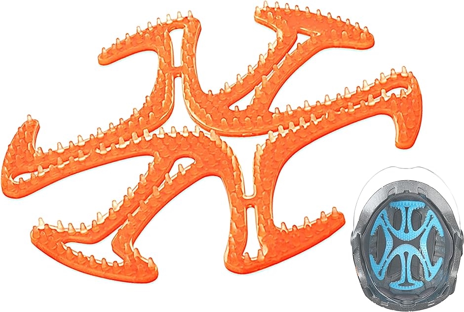 ヘルメットライナー ヘルメットパッド ベンチレーション インナーパッド 通気性 髪型キープ バイク( オレンジ,  21.5cm)｜zebrand-shop