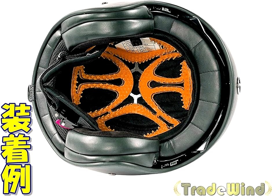 ヘルメットライナー ヘルメットパッド ベンチレーション インナーパッド 通気性 髪型キープ バイク( オレンジ,  21.5cm)｜zebrand-shop｜02