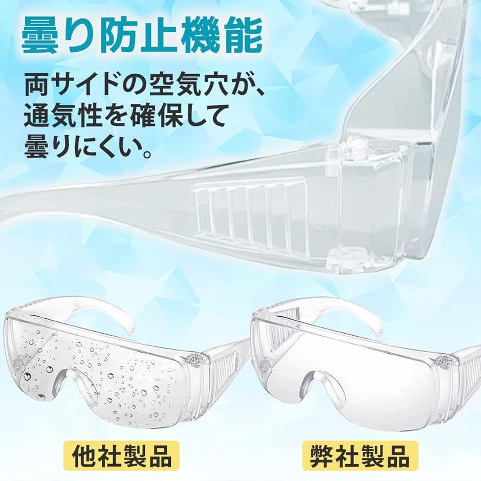 ゴーグル 保護メガネ フェイスシールド 作業用 メガネタイプ メガネの上から装着可 20個セット｜zebrand-shop｜04