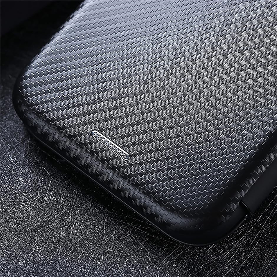 ケース 手帳型 炭素繊維調 PC製 薄い ウォレットタイプ 防指紋 クラムシェル MDM( ブラック,  Samsung Galaxy S21)｜zebrand-shop｜05