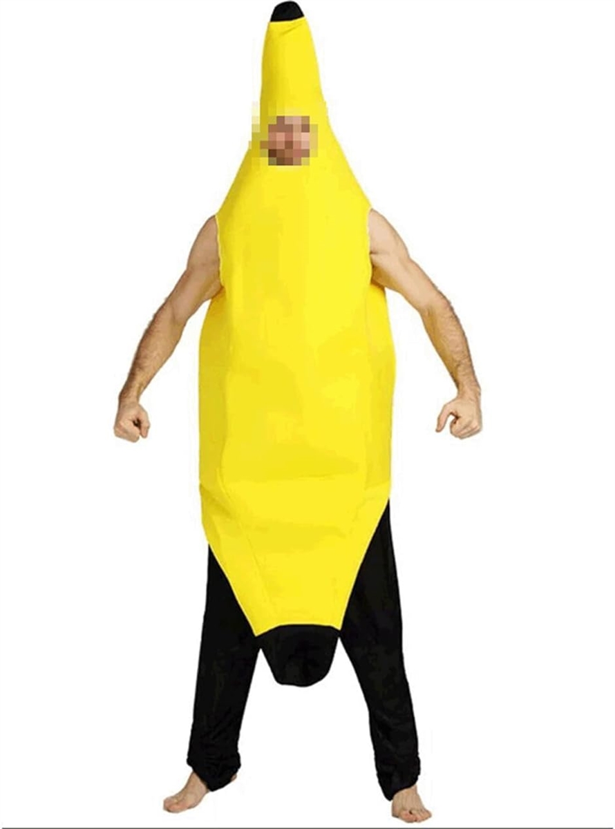 全身バナナ コスチューム 黄色バナナマン ハロウィン おもしろ 変装グッズ 男女兼用 着ぐるみ MDM( イエロー,  Free Size)