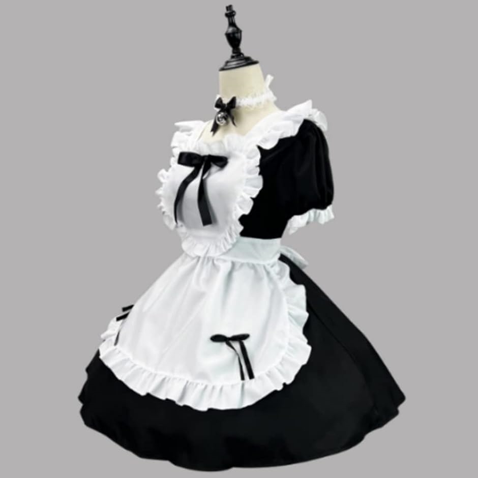 メイド服 コスプレ カチューシャ チョーカー ハロウィン( ブラック,  S)｜zebrand-shop｜08