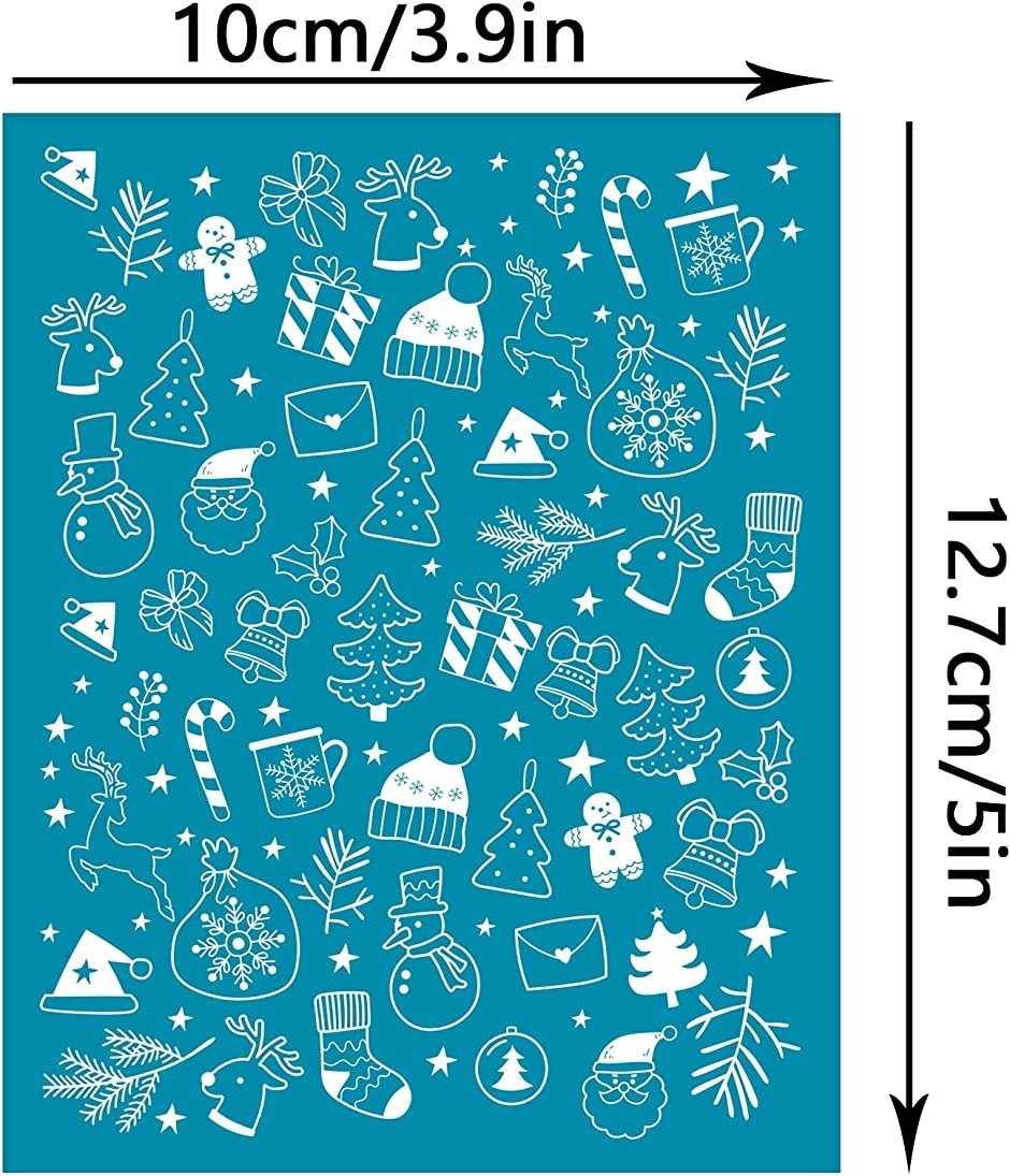 ステンシルプレート 粘土ステンシル 描画テンプレート( クリスマステーマ)｜zebrand-shop｜02