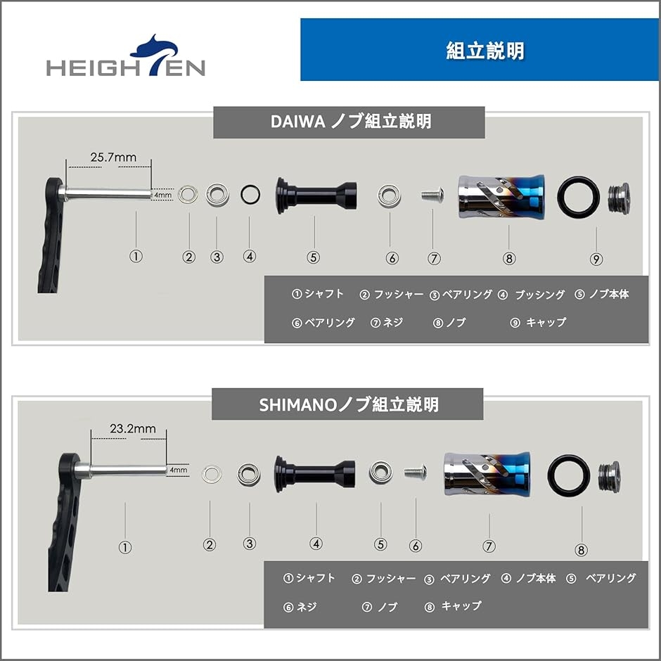 16mm リール ハンドル ノブ シマノ ダイワ 通用 Shimano Type Daiwa S