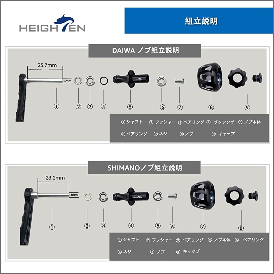 32mm リール ハンドル ノブ シマノ ダイワ 通用 Shimano Type Daiwa S