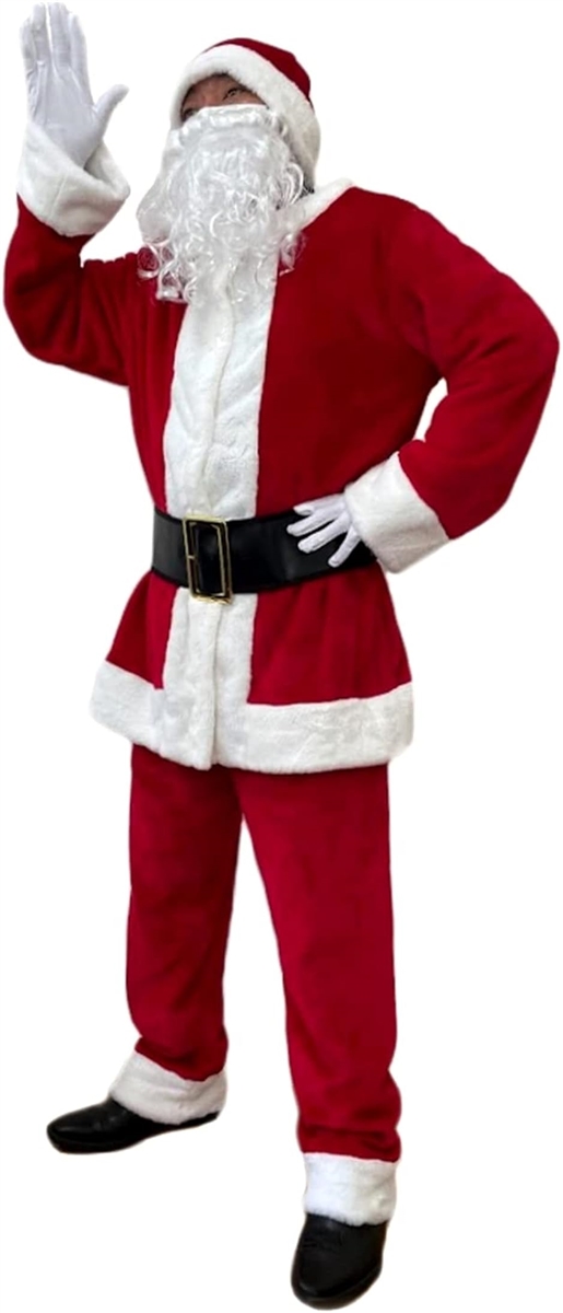 サンタクロース 衣装 厚手クリスマス コスチューム コスプレ メンズ 大人用 5点セット