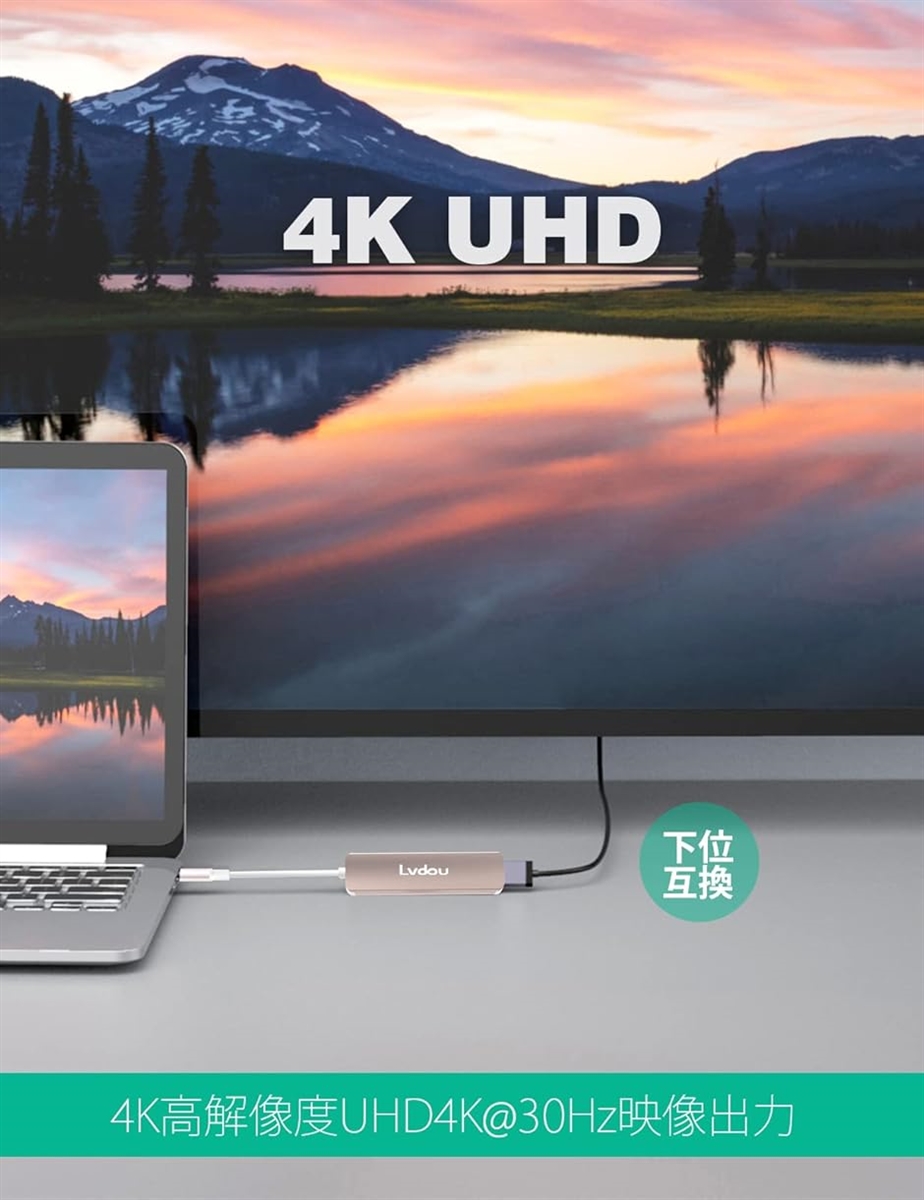 【互換品】USB C ハブ アダプタ 6-in...の詳細画像2