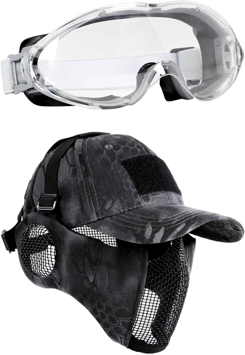 サバゲー マスク ゴーグル 帽子 装備 セット 眼鏡対応 サバイバルゲーム タクティカル( 2.タイフォン,  Free)｜zebrand-shop