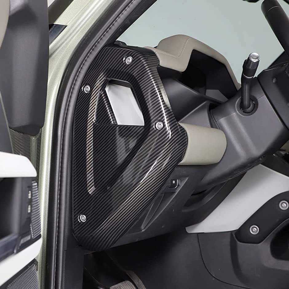 車のダッシュボードサイドパネルの装飾カバー ランドローバーディフェンダー 90 110 2020-2023 適用(カーボン調)